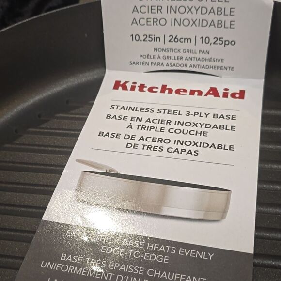 KitchenAid Stainless Steel 3-Ply Base 10.25 Non-Stick Grill Pan - Picture 8 of 9